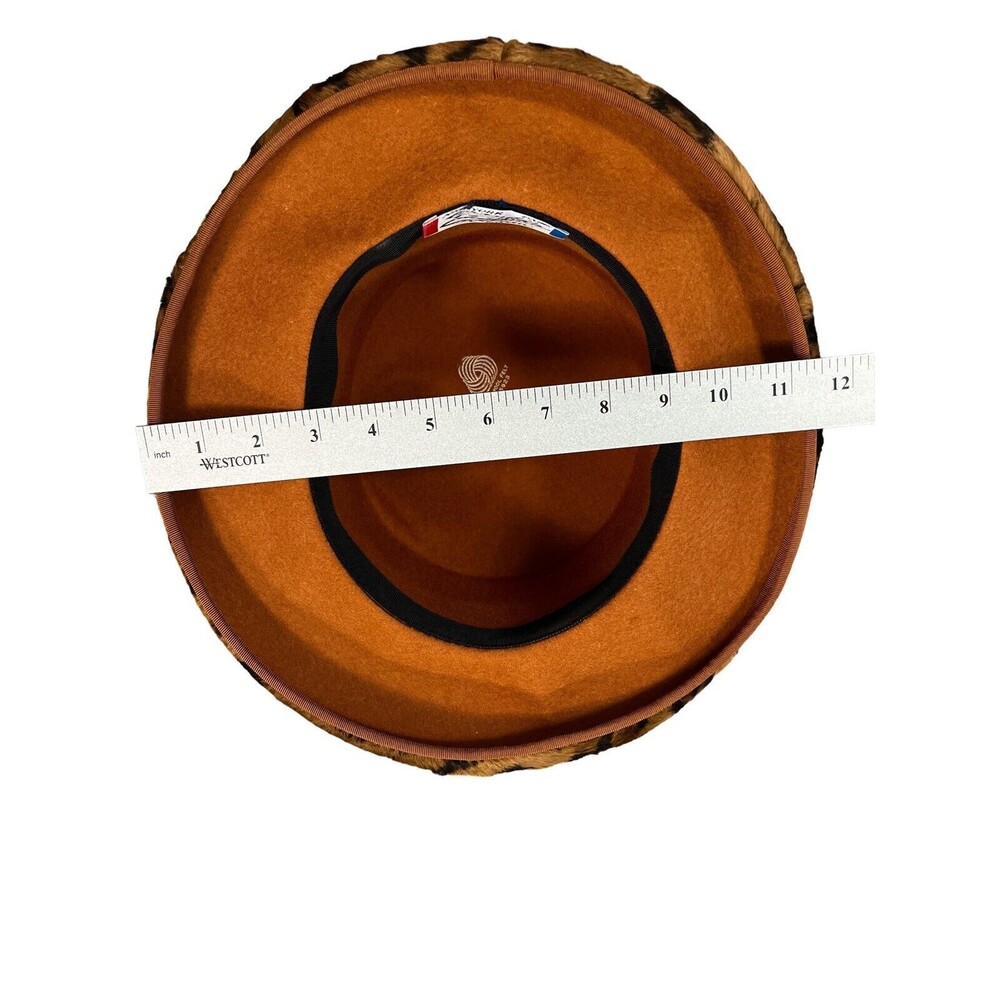 Vtg MR JOHN CLASSIC NEW‎ YORK PARIS TAN WOOL & Pheasant FEATHER Church DERBY Hat - Picture 5 of 5